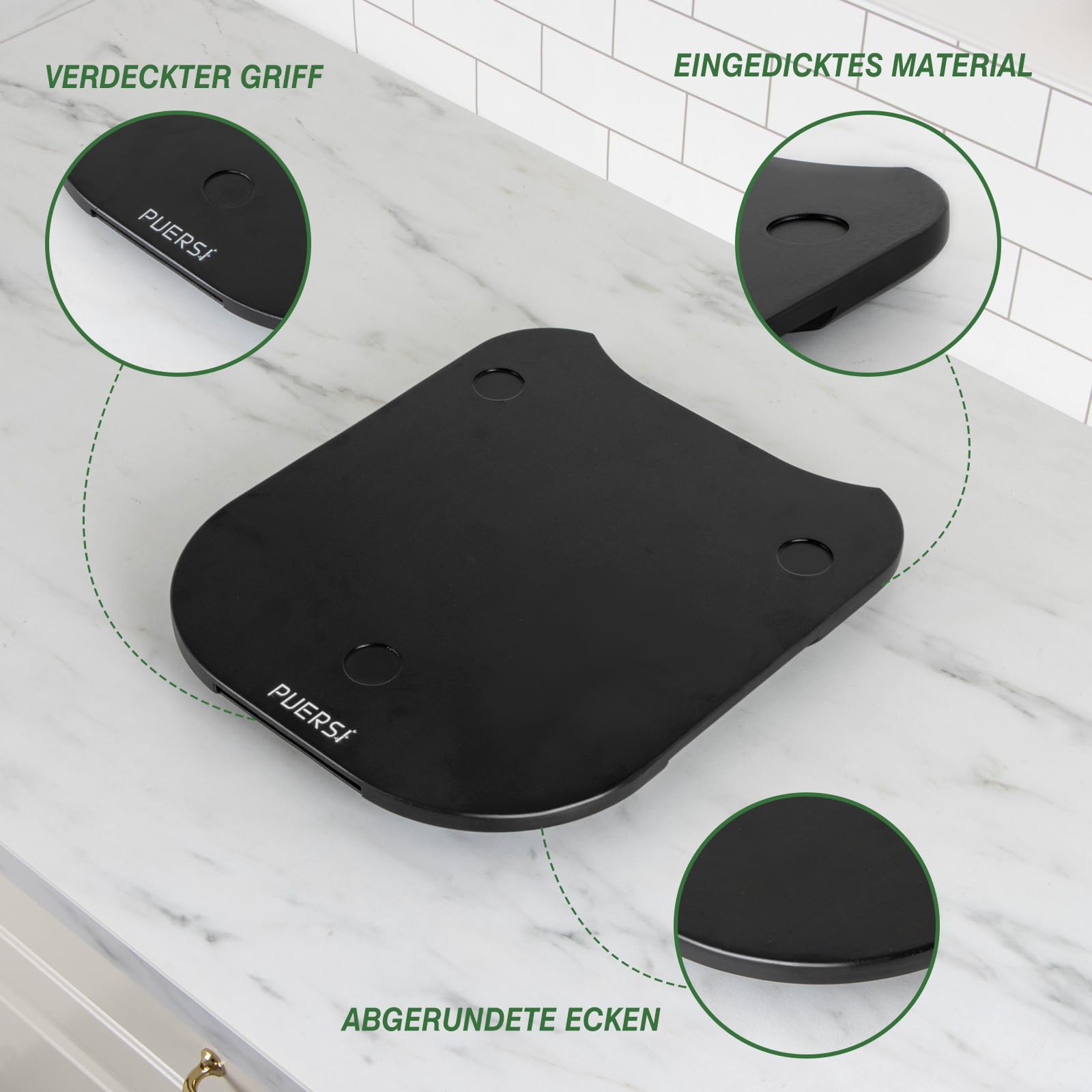 PUERSI Schuifplank voor Thermomix TM6/TM5, 2e generatie, plank voor Thermomix met wielen, licht glijdende bamboe rolplank/slider - Bamboe