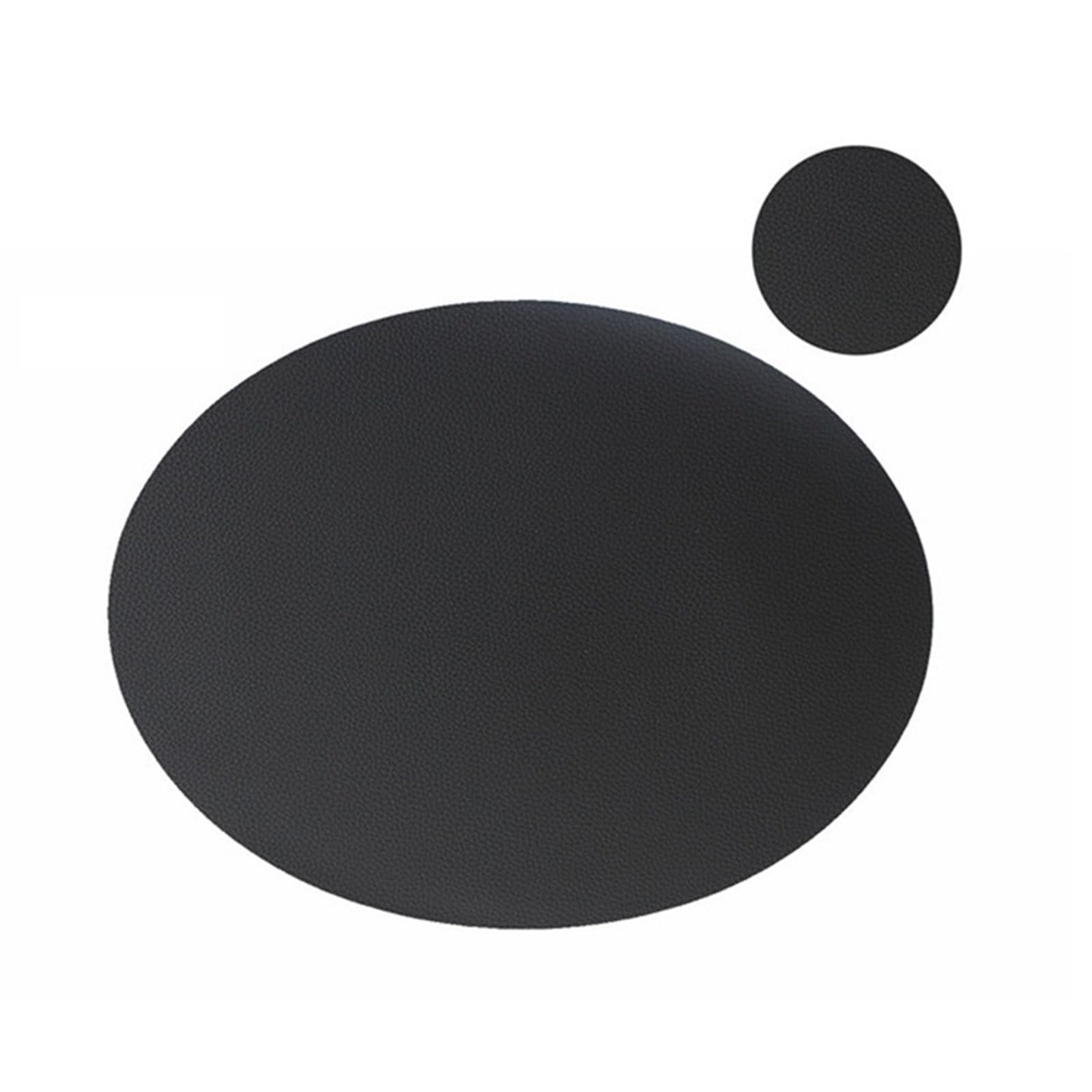 Décoration de Table, Sets de Table, Tapis de Cuisine en Similicuir avec sous-Verre, résistant à la Chaleur, imperméable et antidérapant