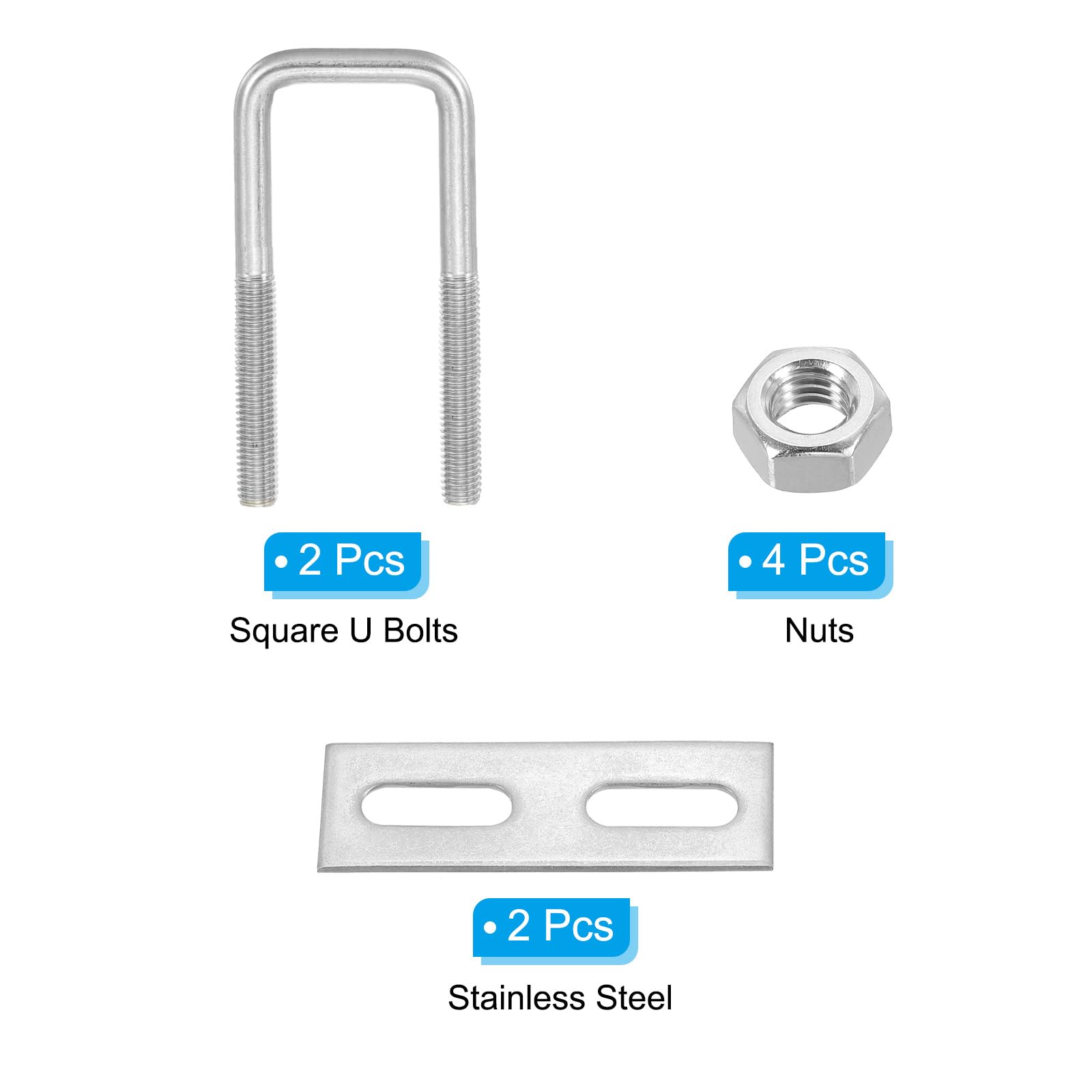 PATIKIL M8x35x85mm Square U-Bolts Kit - Image 3