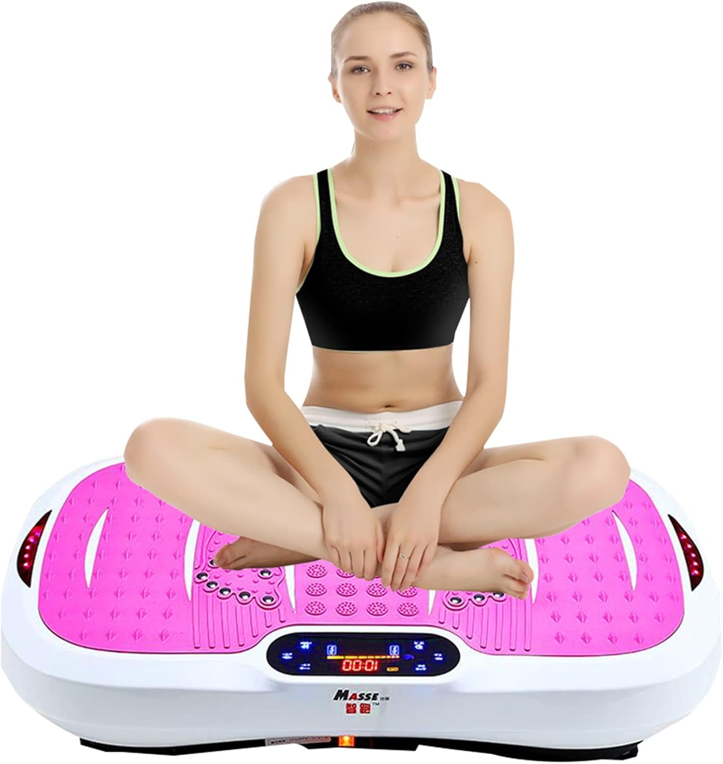 Vibration Plate Exercise Machine, Full Body Workout Fitness Platform, w/Loop Bands & Remote Controller, 120 Levels Speed