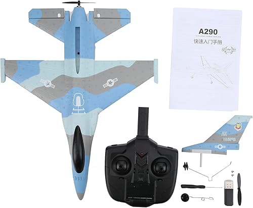 plplaaoo Avión RC F16 planeador RC de 3 canales avión de control remoto recargable de ala fija modelo de avión de control remoto ligero fácil de