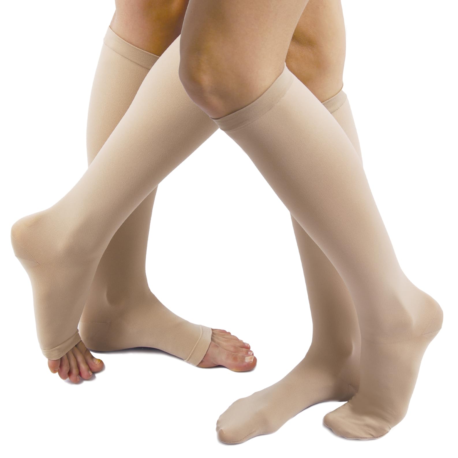 Beman 422C - Gambaletti Medicali K3 Classe 3, Compressione Graduata 34-46 mmHg, Punta Chiusa Unisex, Tallone Rinforzato e Cuciture Piatte, Elastici Resistenti
