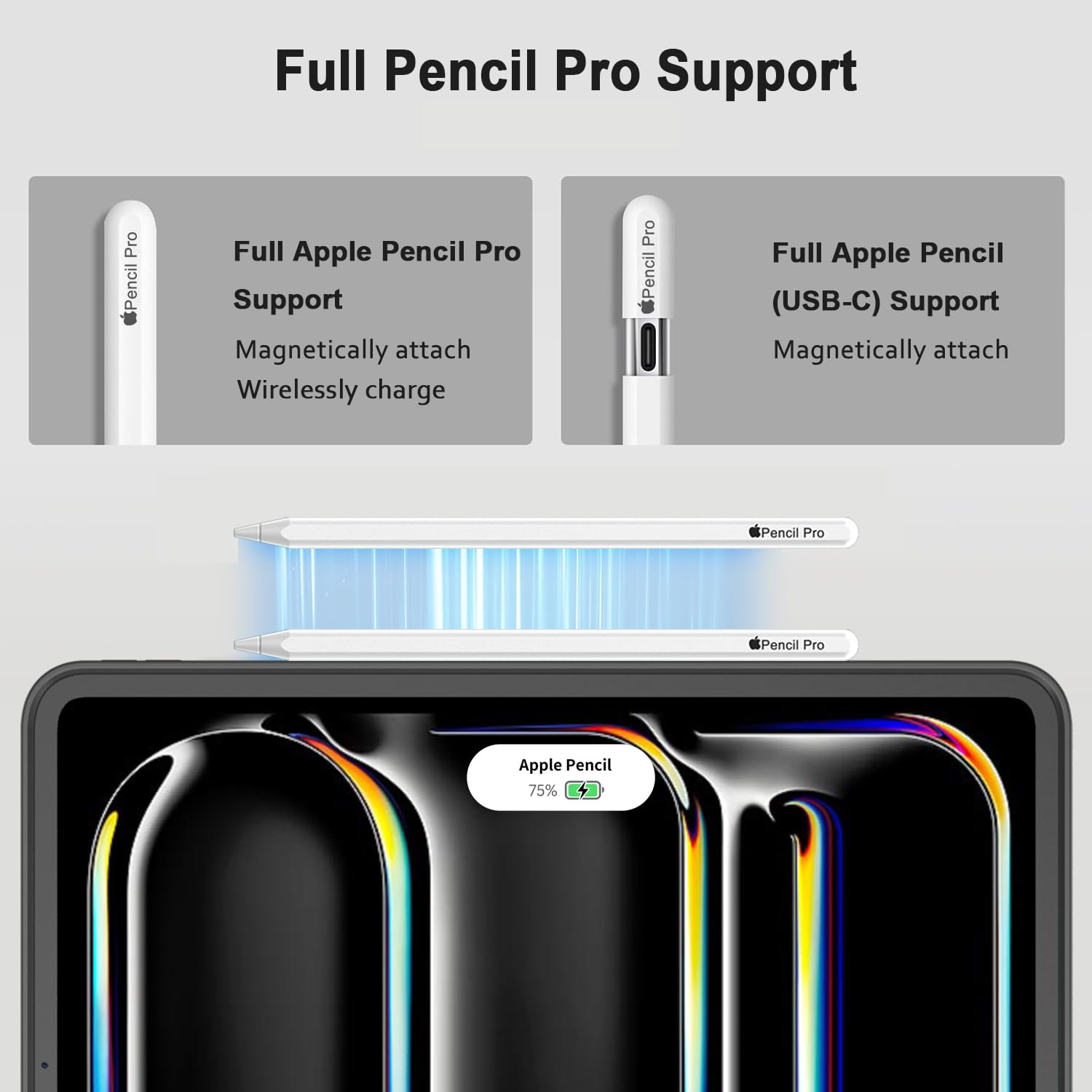 JETech Case voor iPad Pro 11-Inch M5/M4 2025/2024 (6e/5e Generatie), Slank Standaard Harde Achterkant Schelp Slimme Hoes Cover met Automatisch Wekken/ Slapen (Spacegrijs