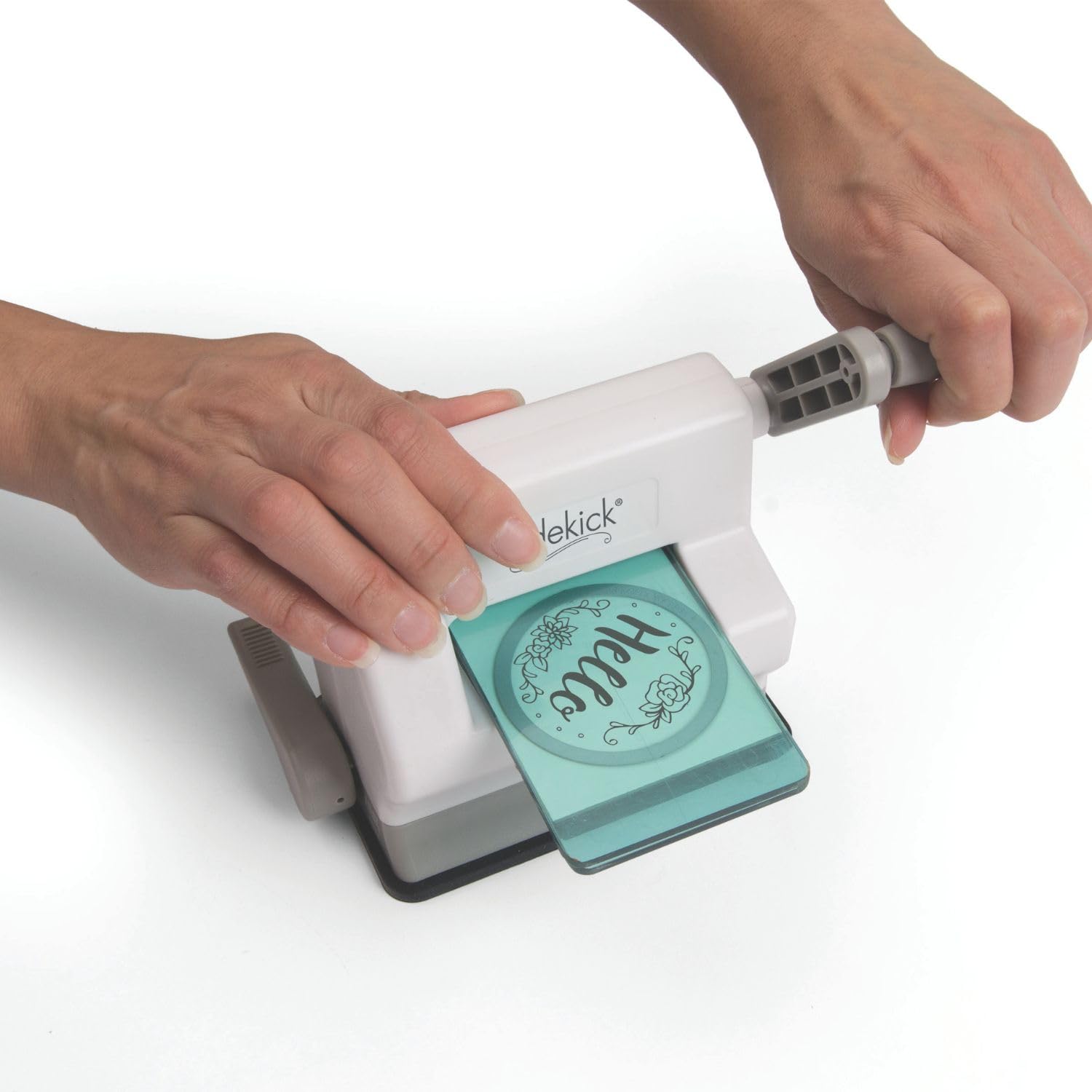 Sizzix Sidekick Starter Kit 661770, tragbare manuelle Stanz- und Prägemaschine für Kunst und Handwerk, Scrapbooking und Kartenherstellung, 6,35 cm Öffnung, Weiß