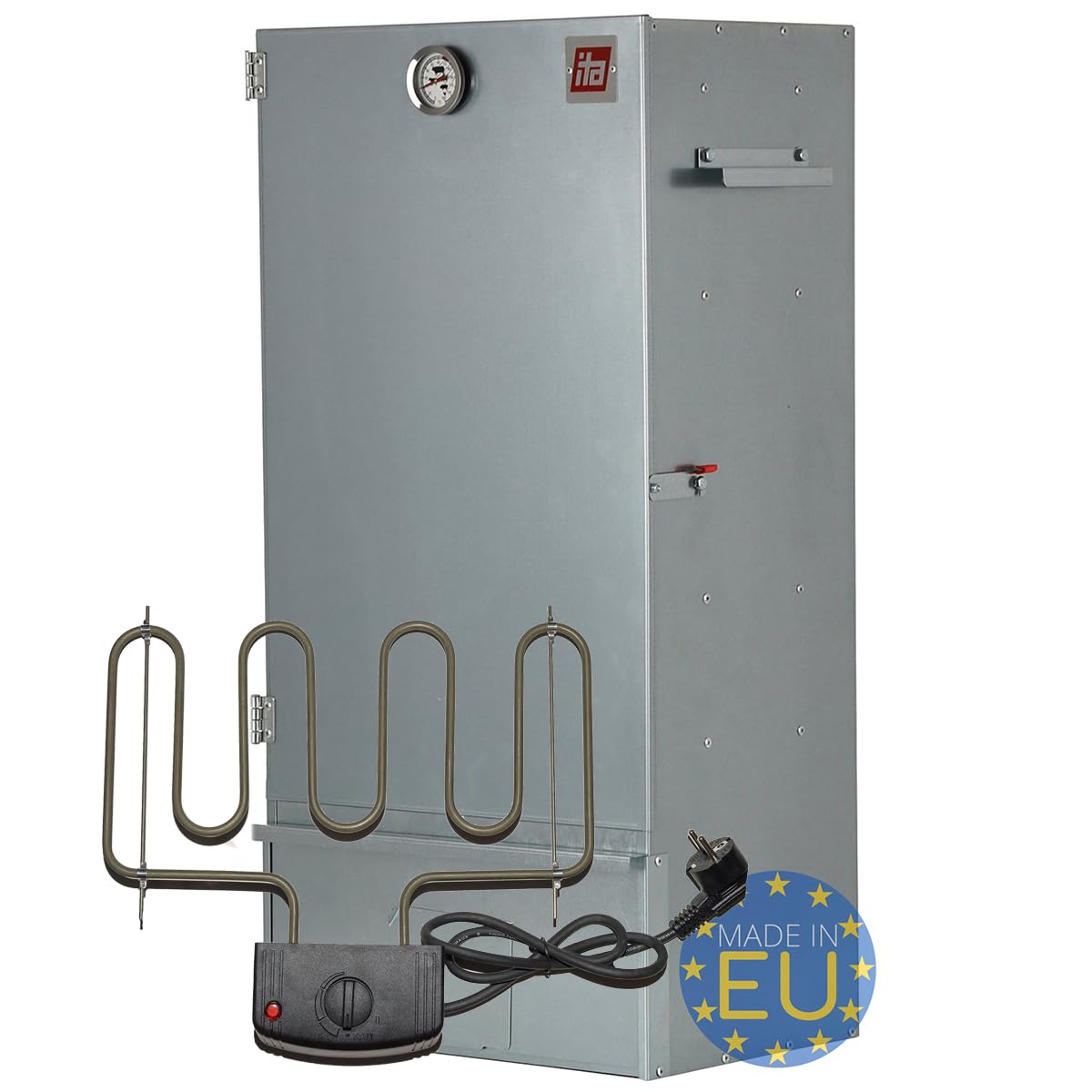 ITA Affumicatore elettrico 7001 - Armadio per affumicare premium con 3 ripiani 81 cm - Acciaio legato - Qualità Made In EU Direttamente dal produttore - Fumatore per affumicatura