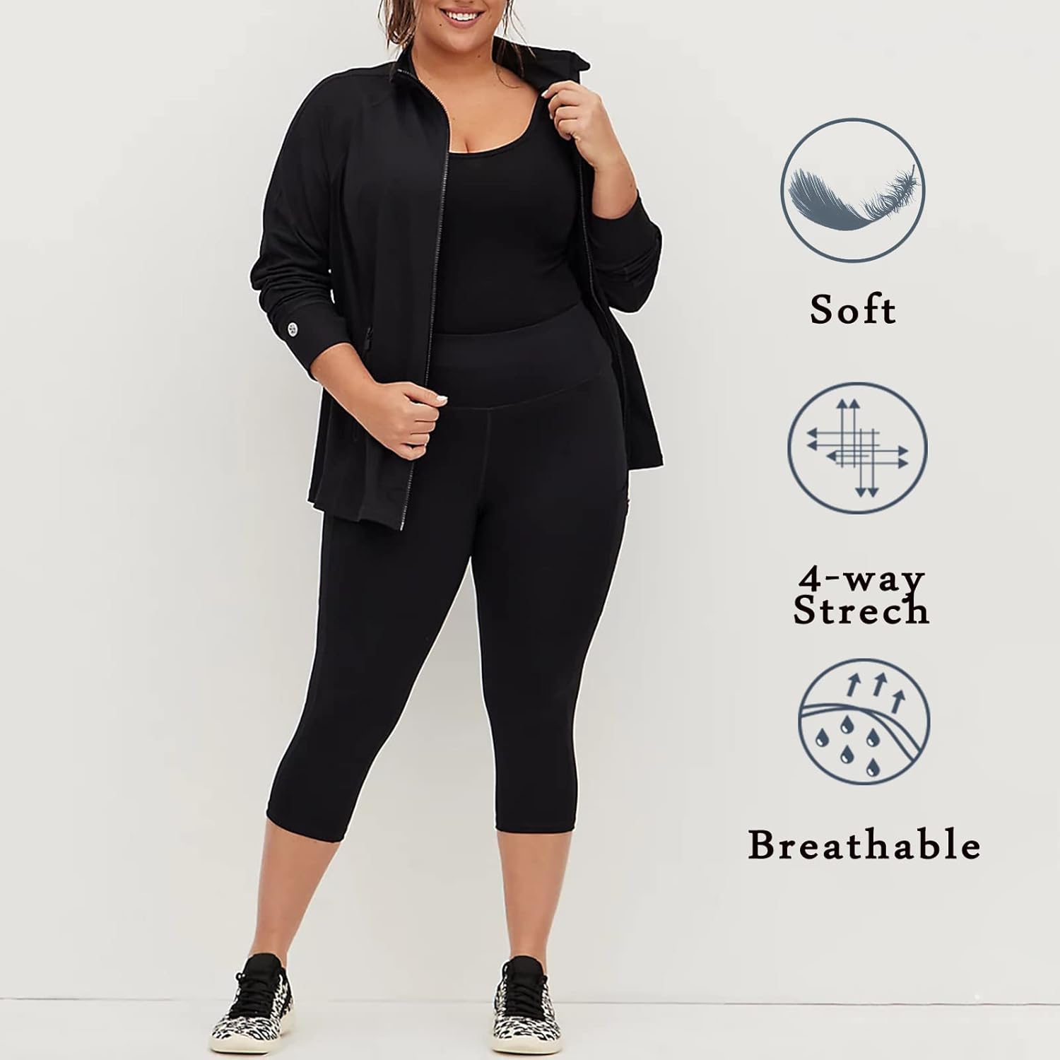 Hi Clasmix 2 Pack Plus Size Leggings for Women-High Waisted Tummy Control 1X-4X Soft Casual Yoga Pants for Curvy Women - Image 4