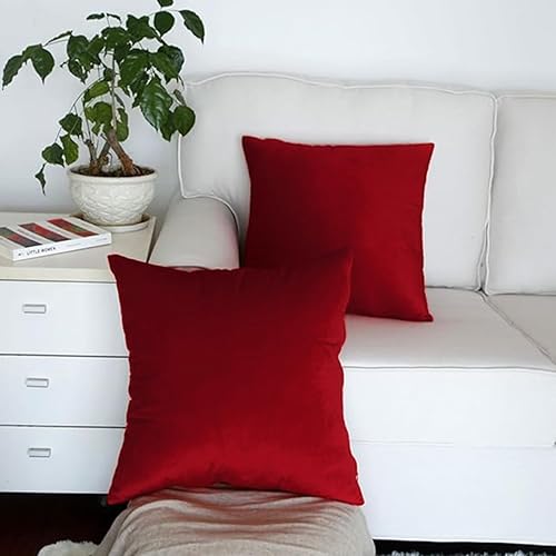 Miniatura 2 de Artcest - Juego de 2 fundas de terciopelo para cojines decorativos, fundas para cojines decorativos sólidos para sofá y cama