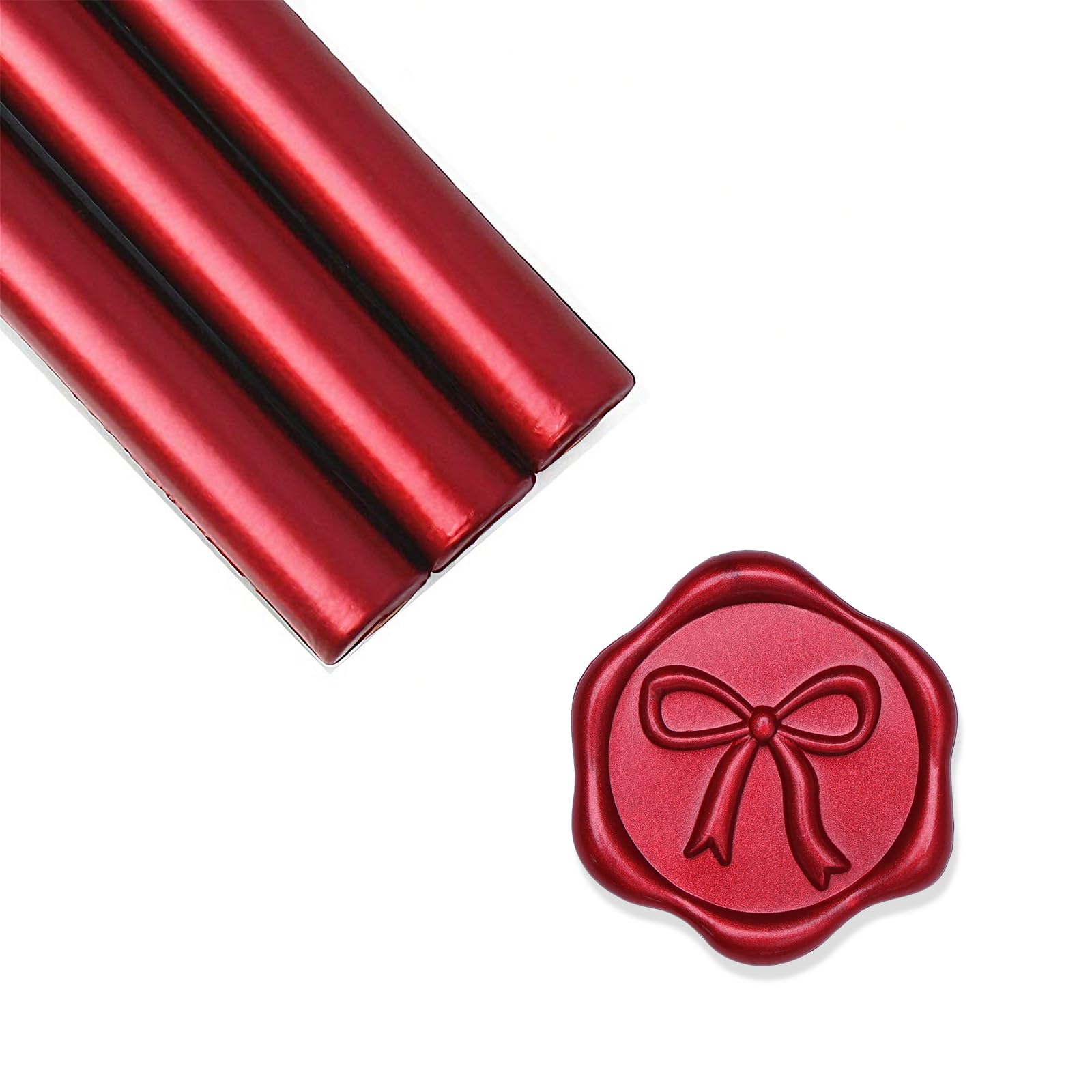 UNIQOOO Mailable Glue Gun Sealing Wax Sticks for Wax Seal Stamp - Metallic Burgundy Wine Red, for Christmas Cards, Wedding Invitations, Envelopes, Snail Mails, Wine Packages, Gift Ideas, Pack of 8-image-48