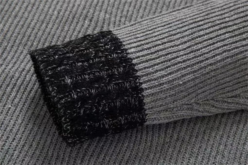 Men's High-Neck Sweater Knitted Top Retro Slim Fit Pullover Clothing Men's Sweater