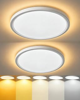 LEDYOND 11in Close to Ceiling Lights 2 Pack White, Push-Fit Installation