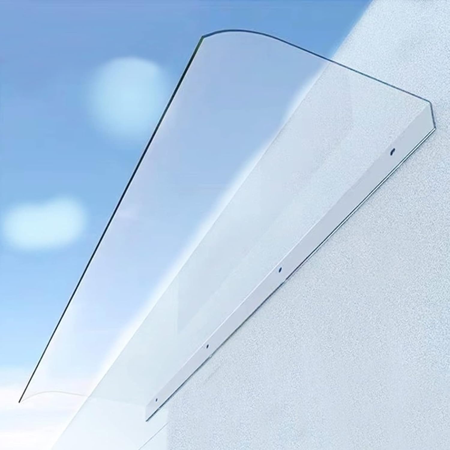 Clear Polycarbonate Window Awning Canopy - UV & Rain Protection for Front Door, Patio & Balcony - Durable Outdoor Sun Shelter (16"x24")