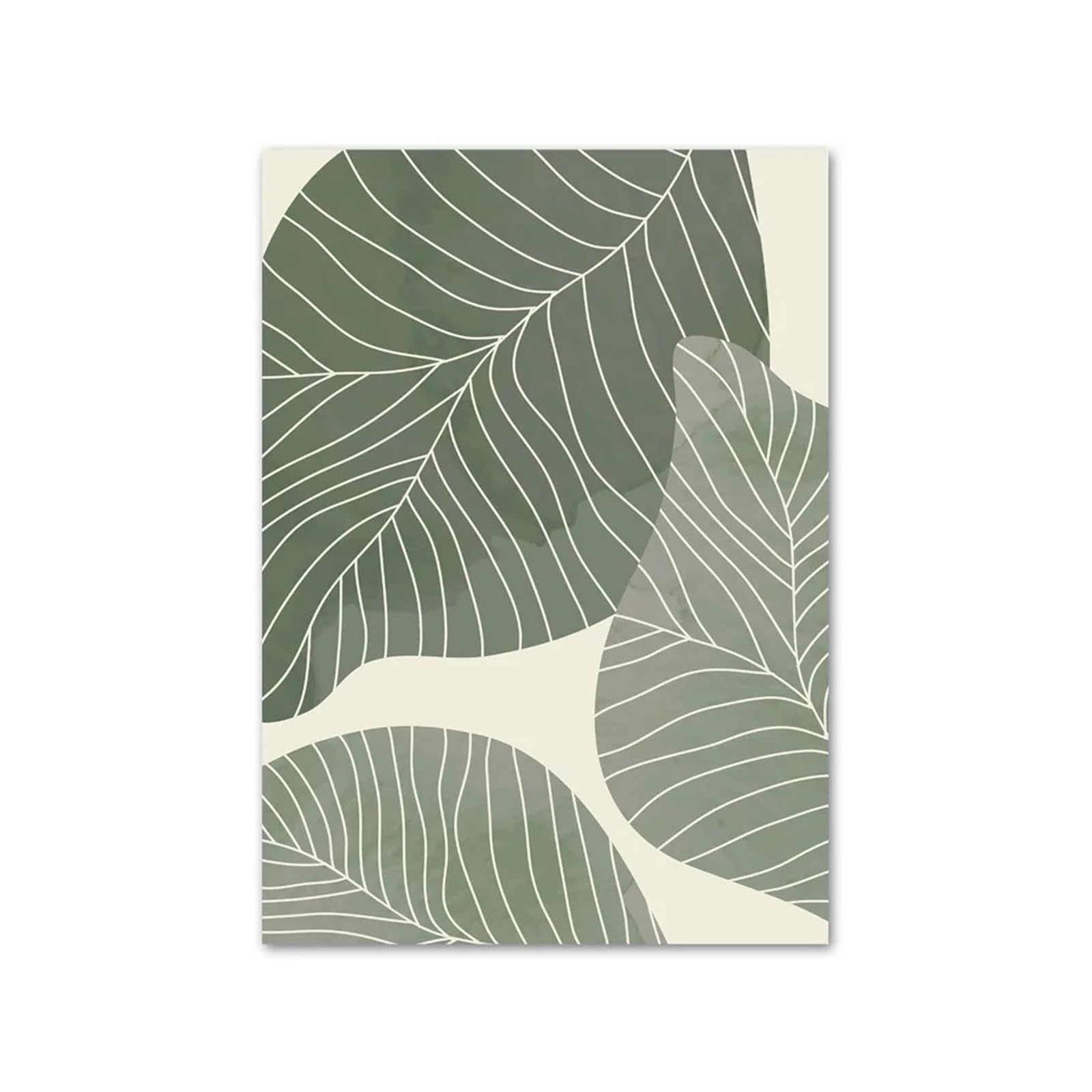 Graiting C 1P Leaves Sun Rainbow Olive Geometry Wall Art Mural Anvas Painting Posters And Print Pictures Living Room Decor(,A4 21X30cm No Framed)