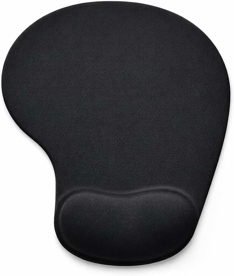 Mouse Pad Ergonômico Ortopédico com Apoio de Punho em Gel Minimalista Base Antiderrapante, Conforto Ergonômico para uso Gamer, Escritório e Home Office (Preto)