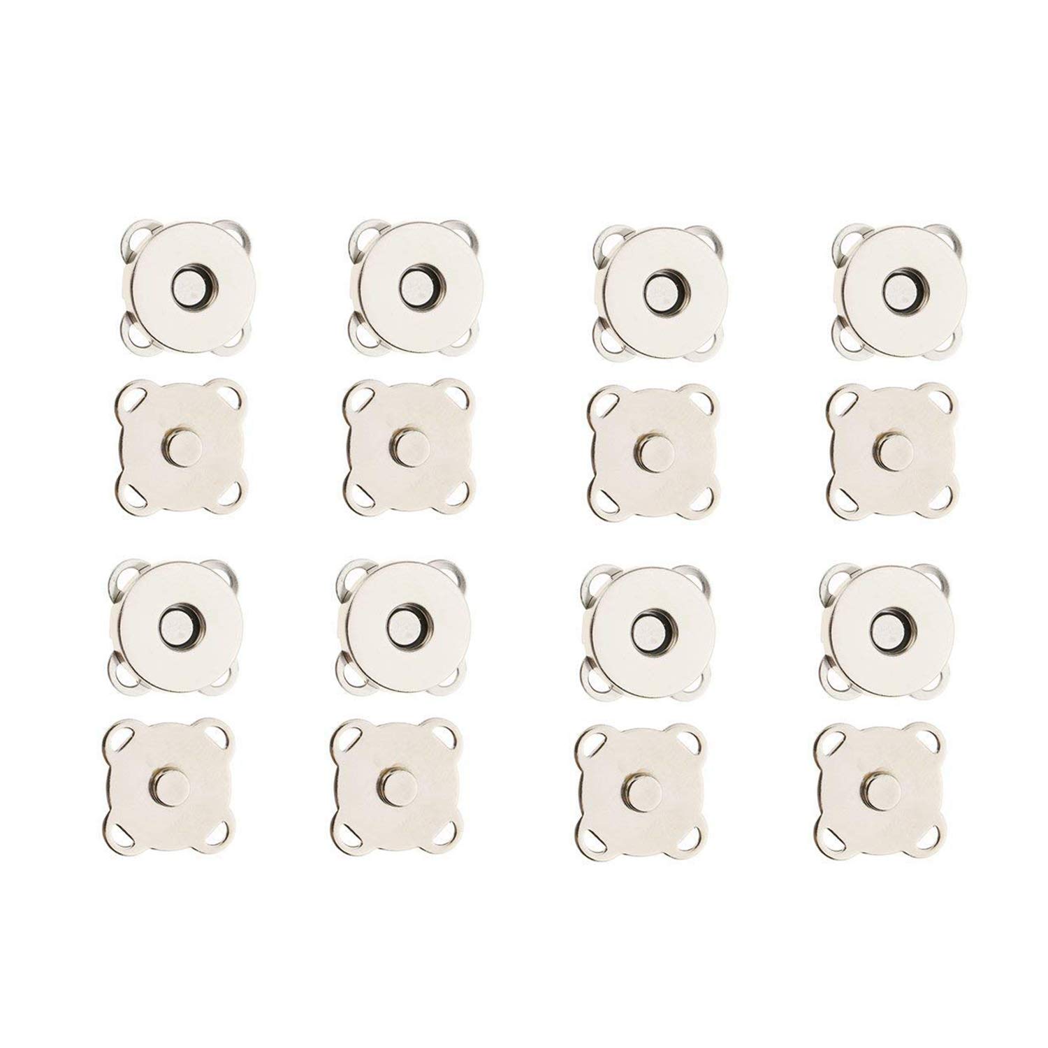 Trimming Shop Metal Clasps Magnetic Snap Fasteners, 18mm, 10pcs, Silver