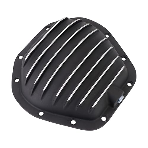 Miniatura 5 de Tapa diferencial delantera con aletas Dana 60 negra con pernos y junta compatible con F250 F350 Super Duty 4WD