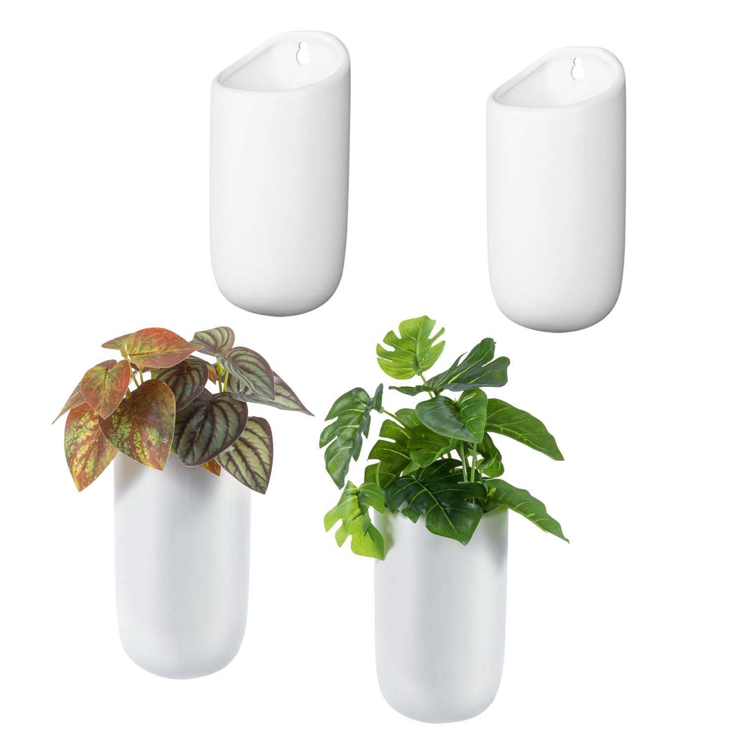 Amazon.com: MyGift Set of 4 Mini Matte White Ceramic Indoor