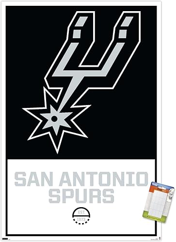 Trends International NBA San Antonio Spurs - Póster de pared con logotipo 21, 22.375 x 34 pulgadas, paquete de póster y montaje prémium
