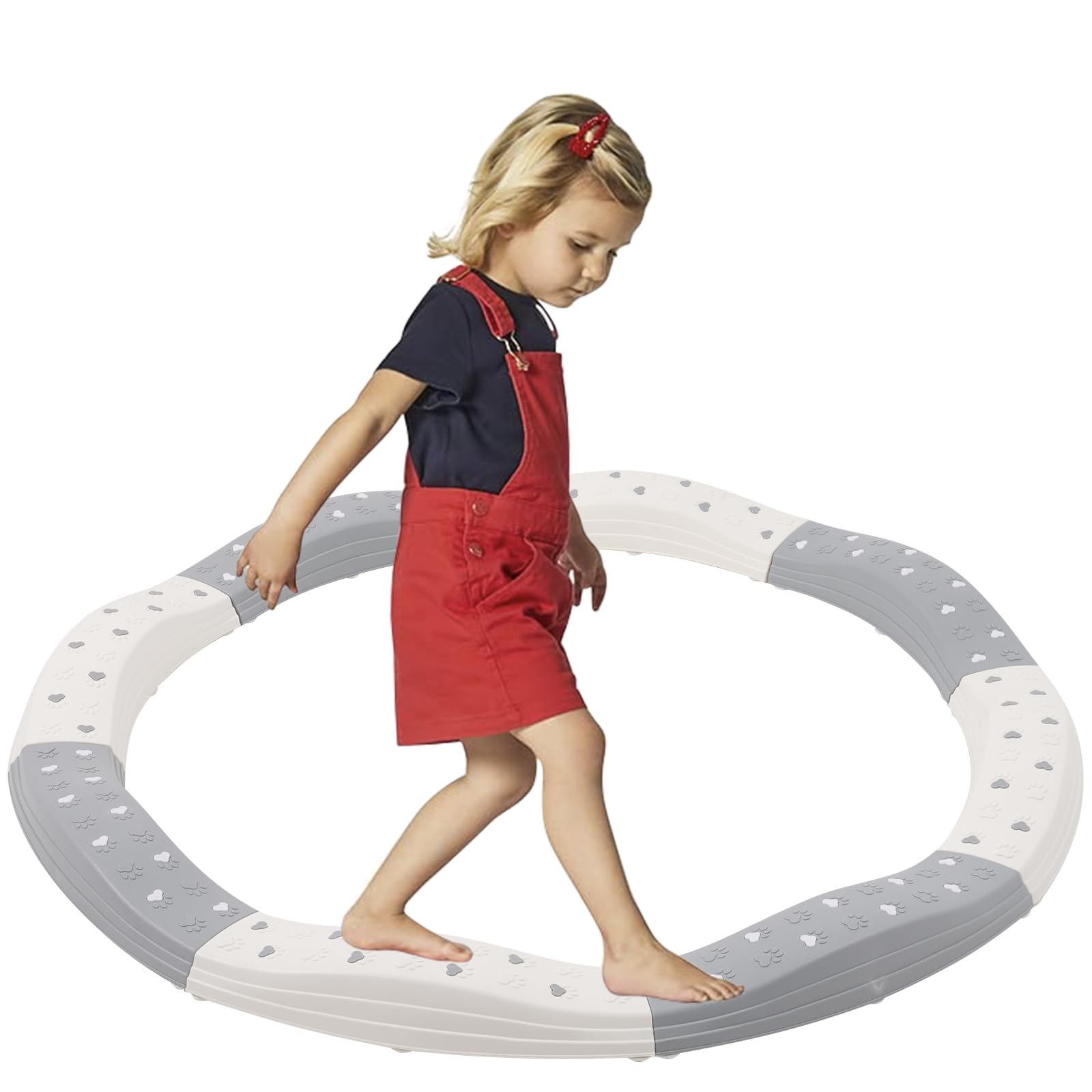 Trave di Equilibrio per Bambini,Trave di equilibrio con pietre di ostacolo colorate,Giocattolo Montessori Allenamento dell'equilibrio per Interni ed Esterni per Bambini 1 Anni