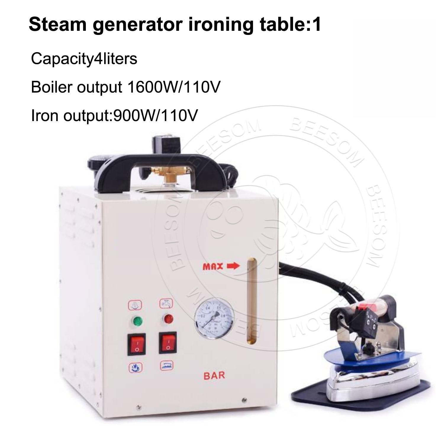 Station Repassage Vapeur Industrielle,Centrale Vapor,1600W Puissance + Réservoir 5L,Vapeur Continue à Haute Température + Chaudière Séparée,Usines de Vêtements/Blanchisseries