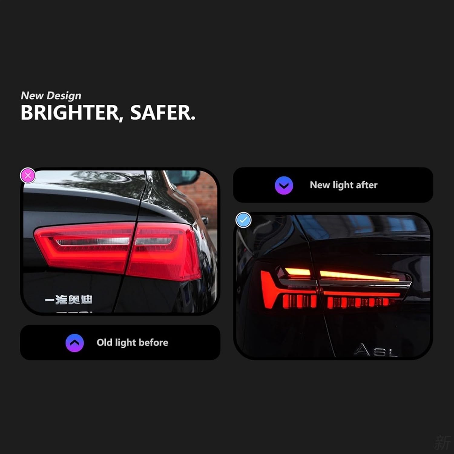 Car Lights Compatible For A6 LED Tail Light 2012-2016 A6 C7 Tail Lamp C8 Design DRL Dynamic Signal Brake Reverse Auto Accessories (Color : Tail Lamp Pair)