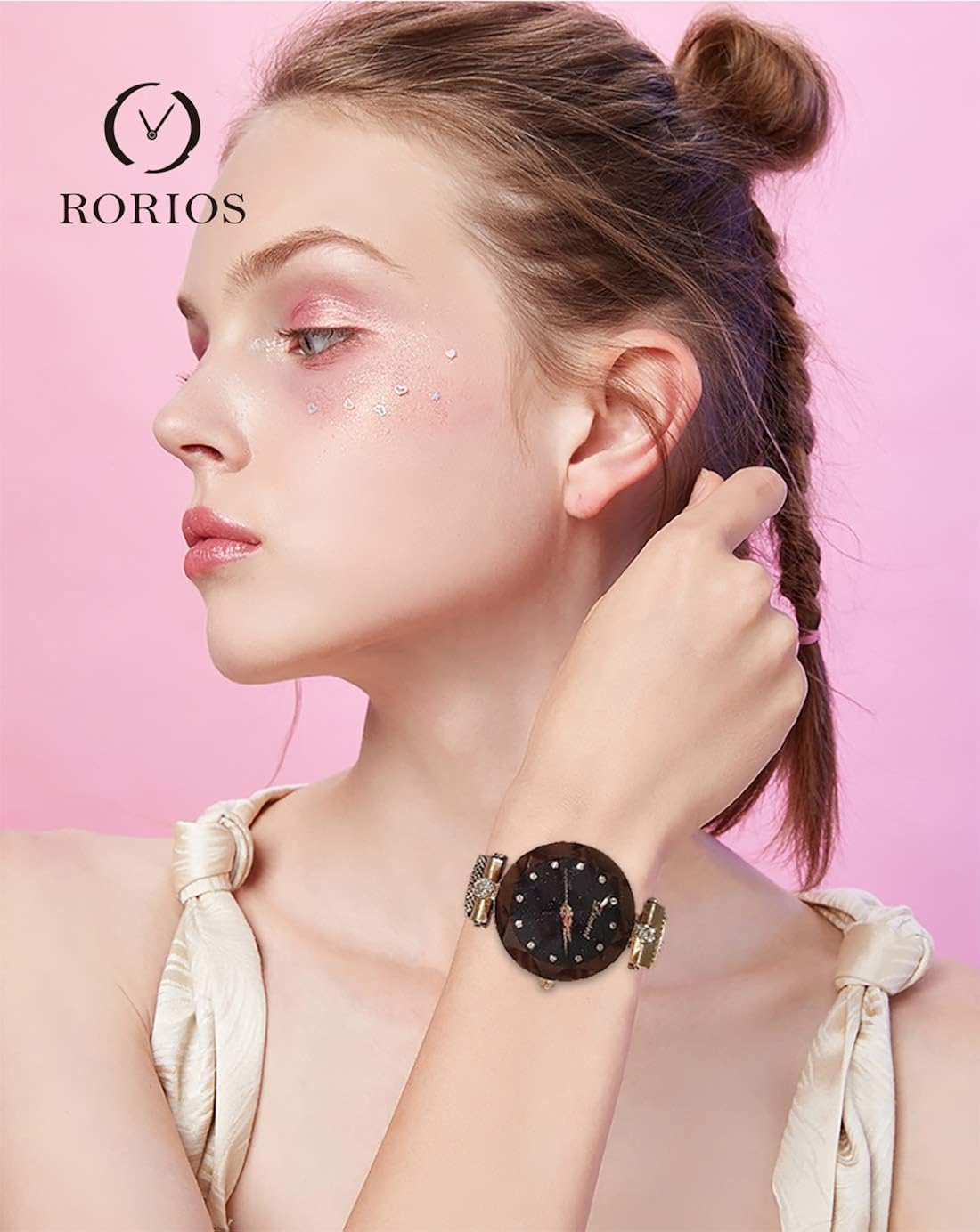 RORIOS Moda Orologi da Donna Fashion Analogico Al Quarzo Lucente Diamante Simulato Dial Mesh Band Bracelet Orologi da Polso Women Watches RORIOS Moda Orologi da Donna Fashion Analogico Al Quarzo Lucente Diamante Simulato Dial Mesh Band Bracelet Orologi da Polso Women Watches