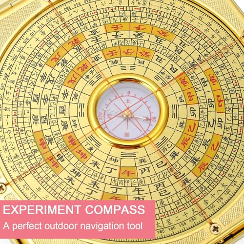 Brújula Feng Shui Pan 12 cm de metal para camping miniatura 5