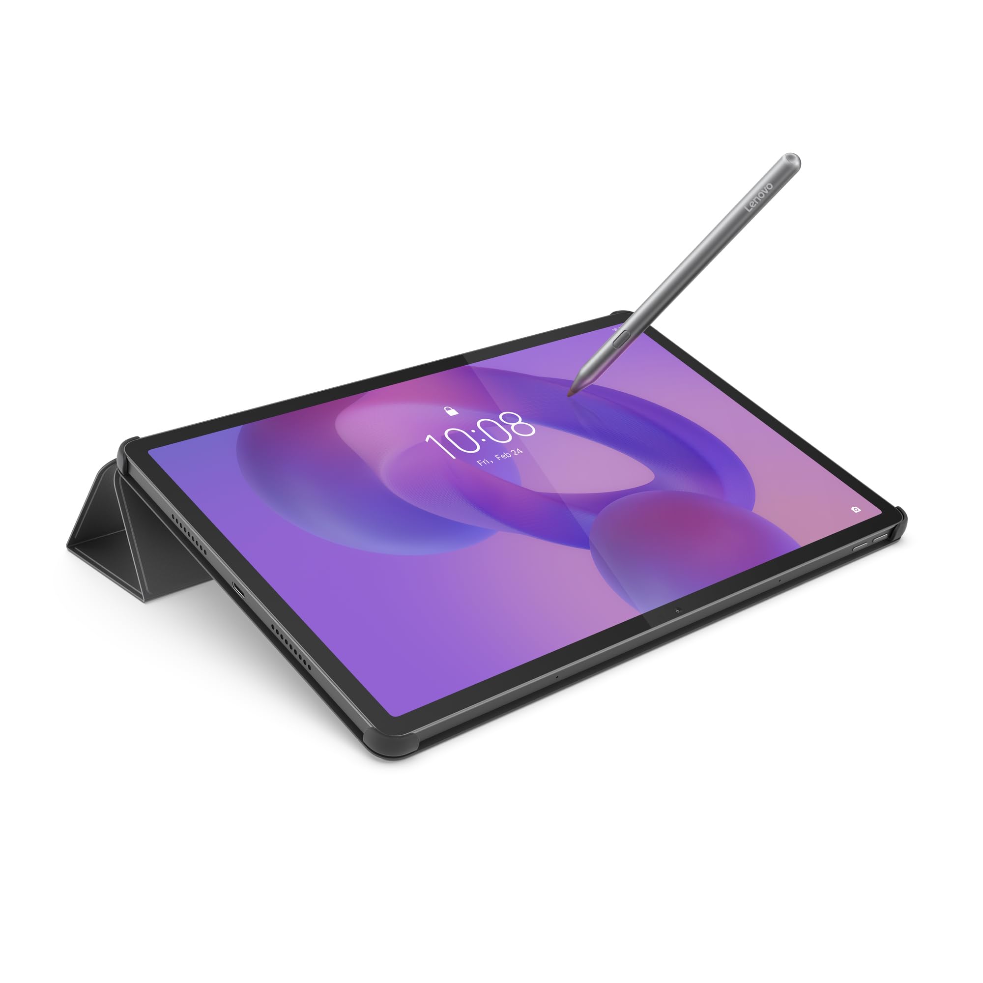 Lenovo Folio Idea Tab Pro (ochrona przed uderzeniami, skóra PU, łatwy chwyt, funkcja uśpienia/wyzwalania, złącze magnetyczne na rysik) - kolor szary