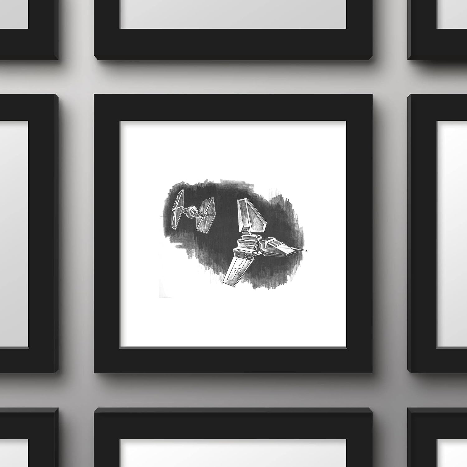 Trends International Gallery Pops Star Wars: Saga - Return of the Jedi Endor Space Battle Wall Art Wall Poster, 12.00" x 12.00", Black Frame Version