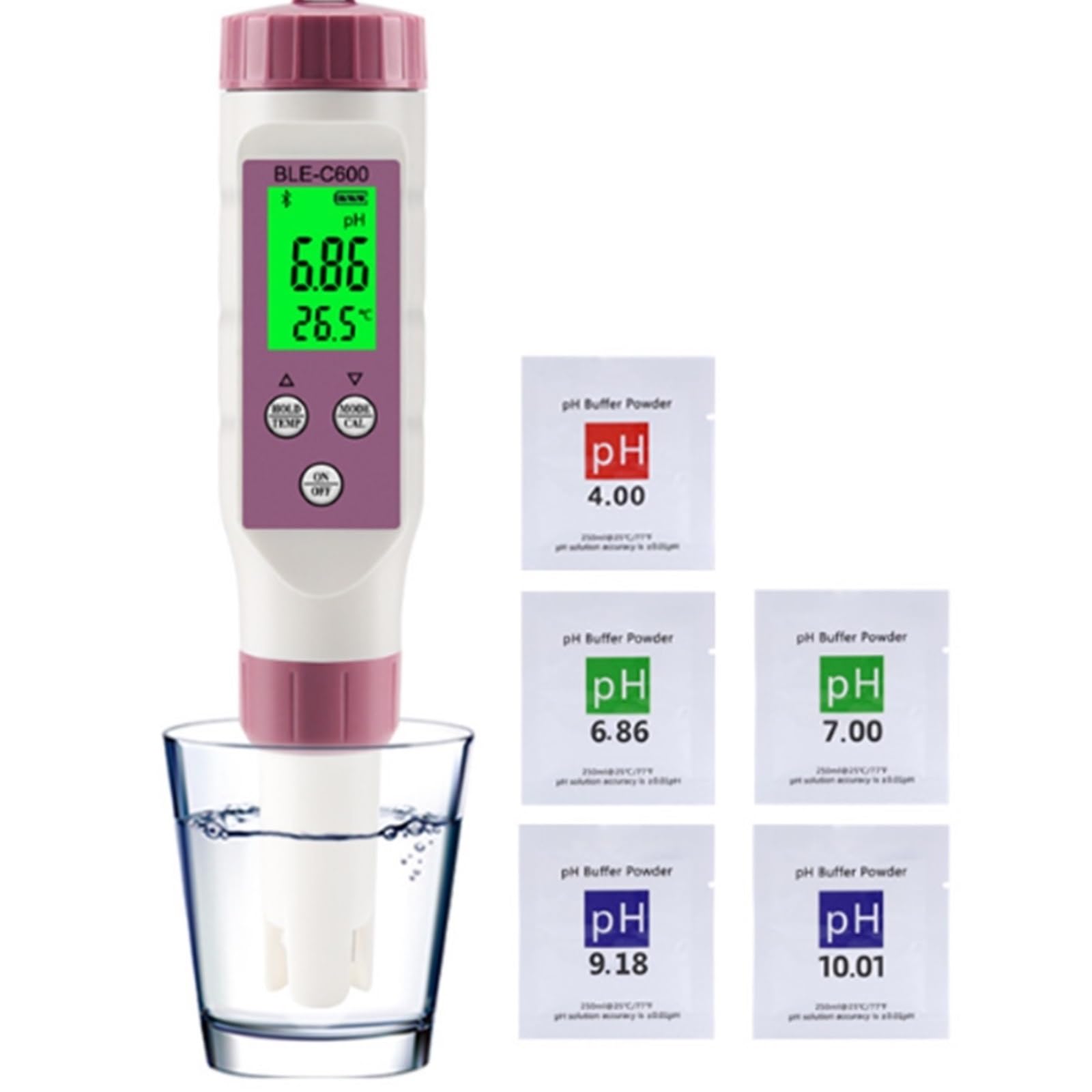 Detektor wilgoci Miernik PH Gleby Bluetooth 7 W 1 Inteligentny Test Jakości Wody Akwariach Zasolenie, Do dokładnego pomiaru procentowego