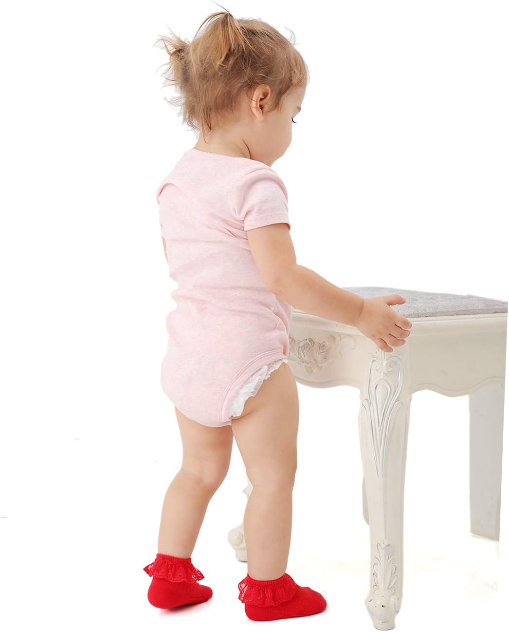 EPEIUS Baby-Girls Eyelet Frilly Lace Socks,Newborn/Infant/Toddler/Little Girls (Pack of 2/3/4/6) - Image 3