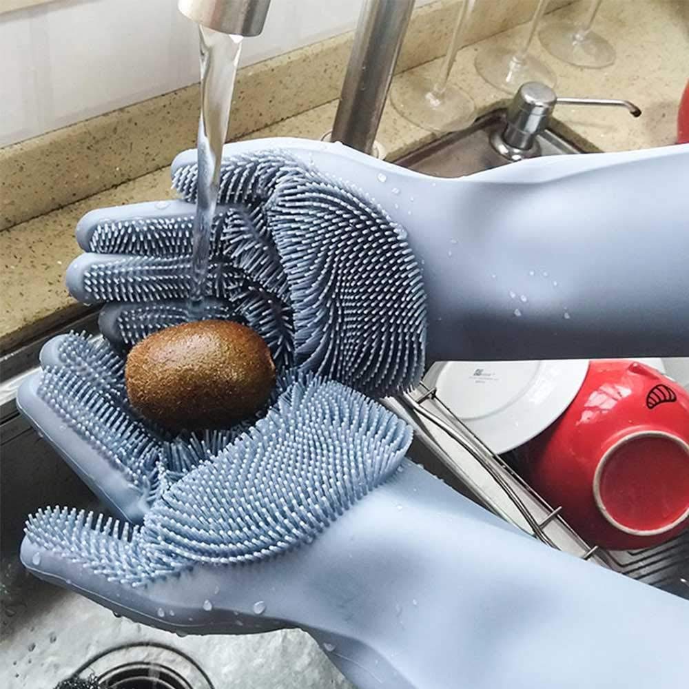 SUNBEET Silicone Hand Gloves Scrub 1 pcs Cleaning Gloves 3