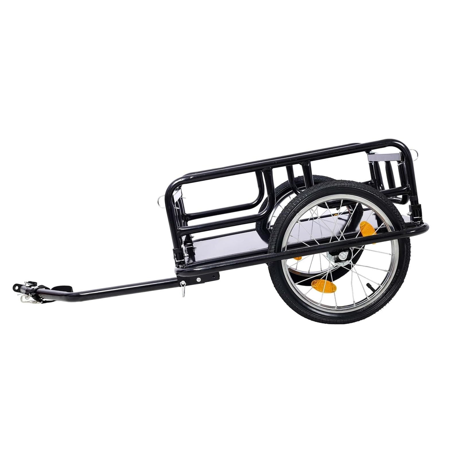 Carro de carga para bicicleta 2 en 1 con gancho de remolque y manillar desmontable para un fácil transporte y almacenamiento