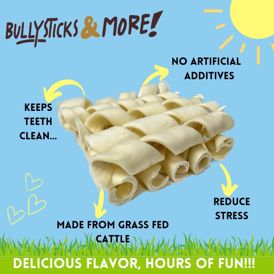 Miniatura 5 de BULLYSTICKS & MORE Bully Springs - Muelles para mejillas de res de 6 pulgadas para perros (10 unidades) Bully Springs - Tiras para mejillas de