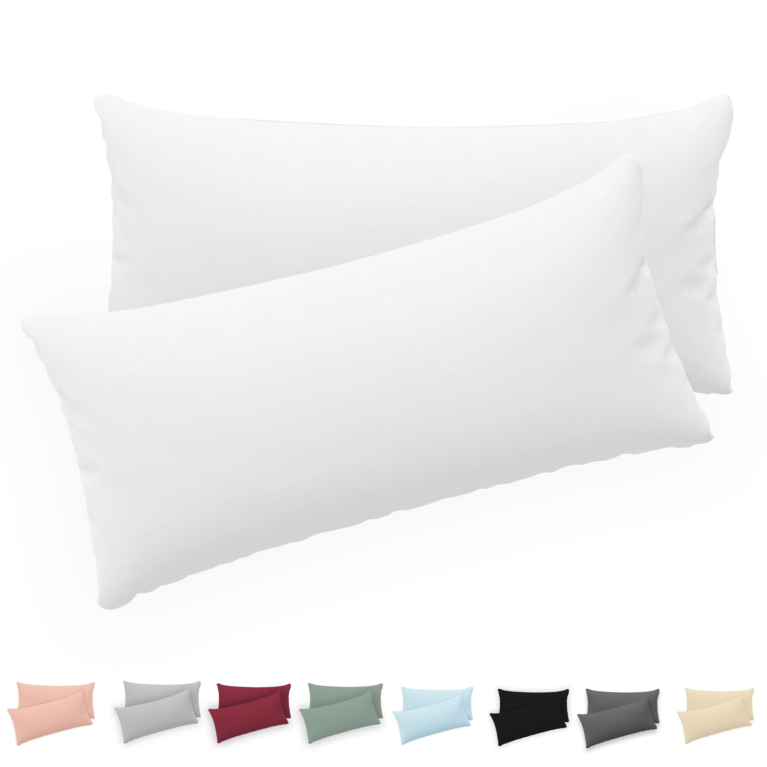 Twinzen® Cushion Covers, 100% Jersey Cotton, 150 GSM, Cushion Cover with Zip, OEKO-TEX Certified, 30 x 30 cm, Set of 2, Blue