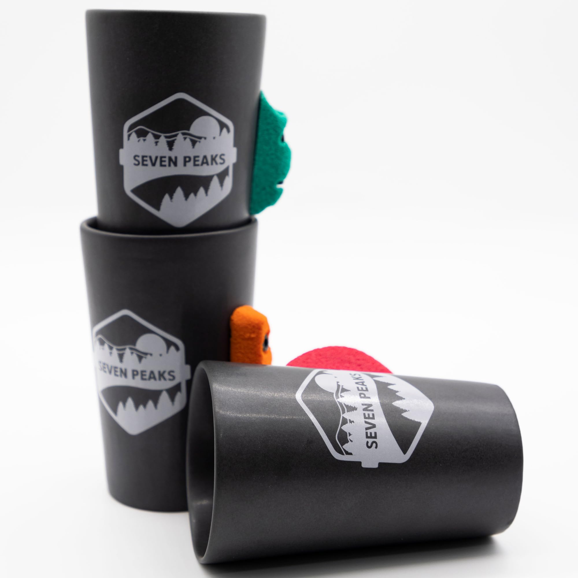 Seven Peaks Tasse d'escalade et d'aventure en céramique avec prise d'escalade professionnelle Adaptée au micro-ondes et résistante à l'eau Lot de 3 couleurs