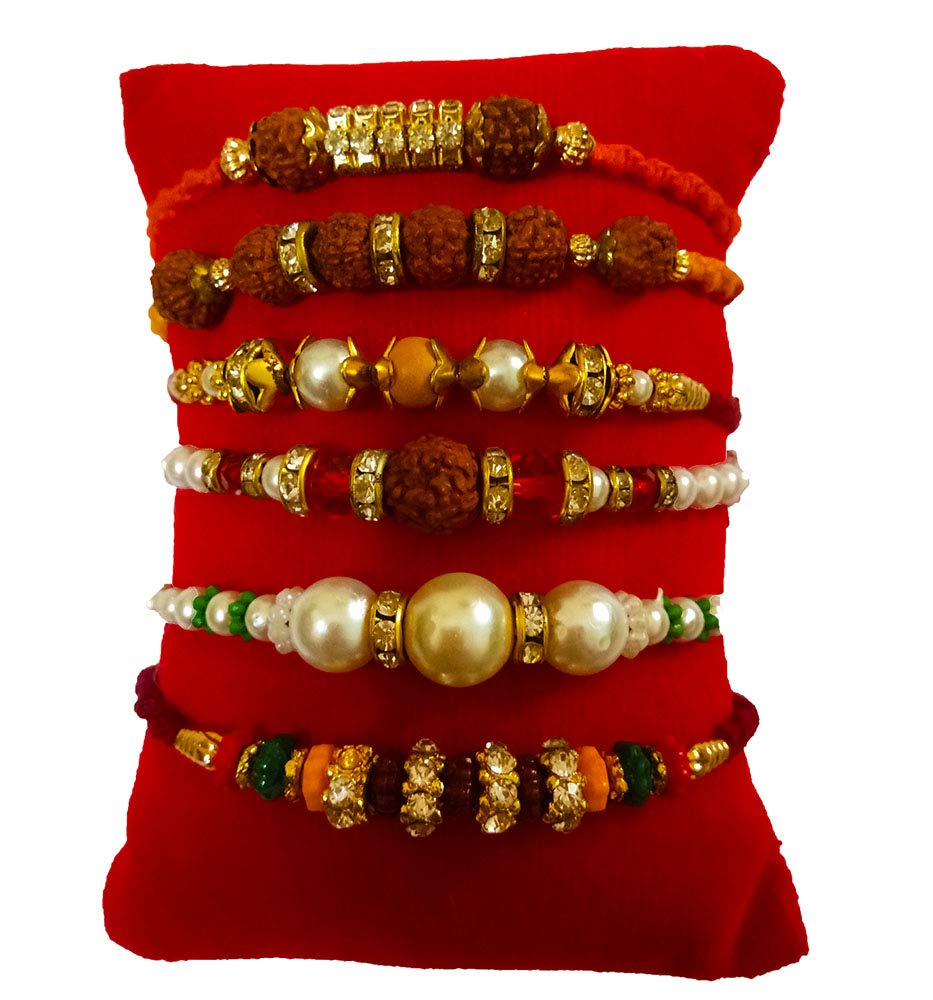 DMS RETAIL Mens Elegant Rudraksh And Pearl Rakhi With Roli Chawal Set Of 6 Different Pattern (B08BJ9NKRY) Amazon Price History, Amazon Price Tracker