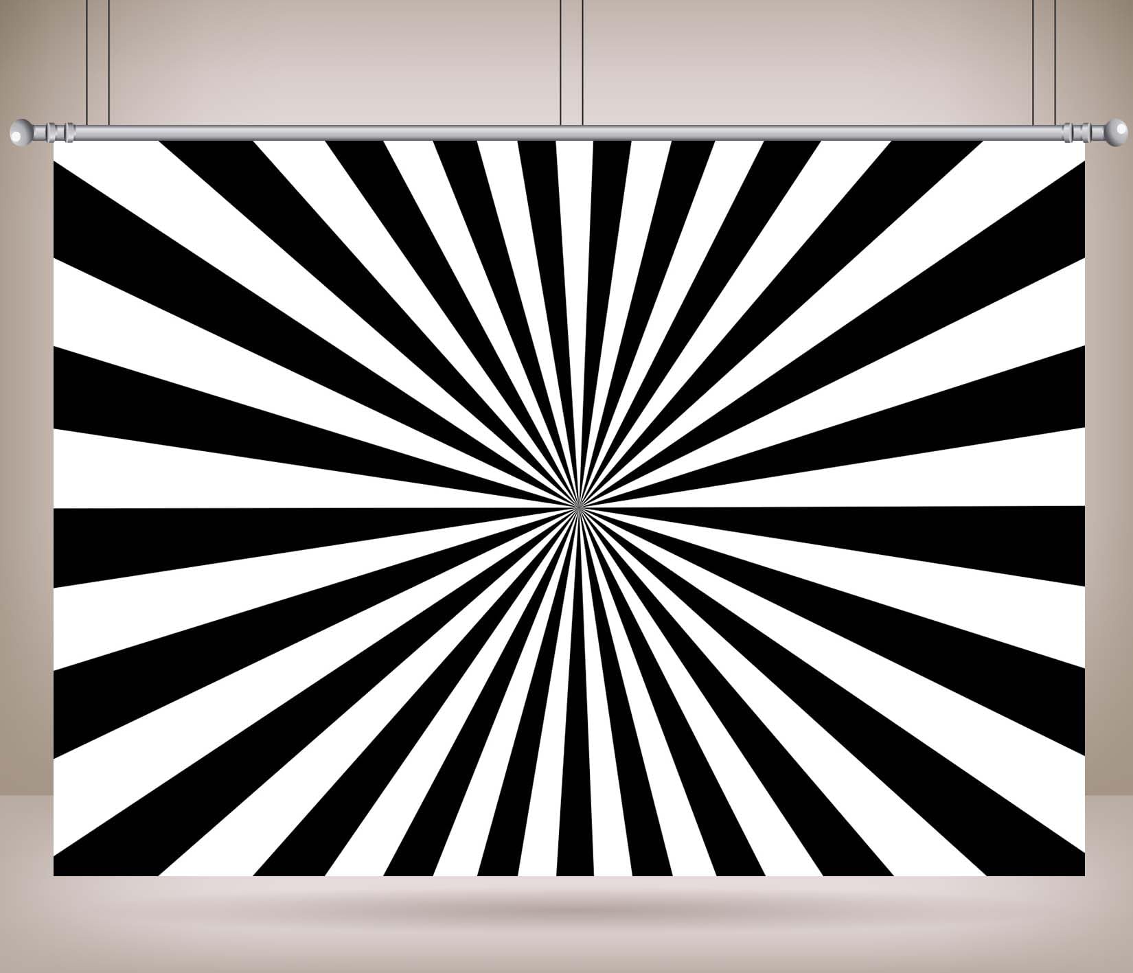 BELECO 4.6x2.5m Telo sfondo raggi solari bianco nero | Raggi sole linee luminose strisce rotanti sfondo tema fumetto compleanno carnevale retrò accessori foto