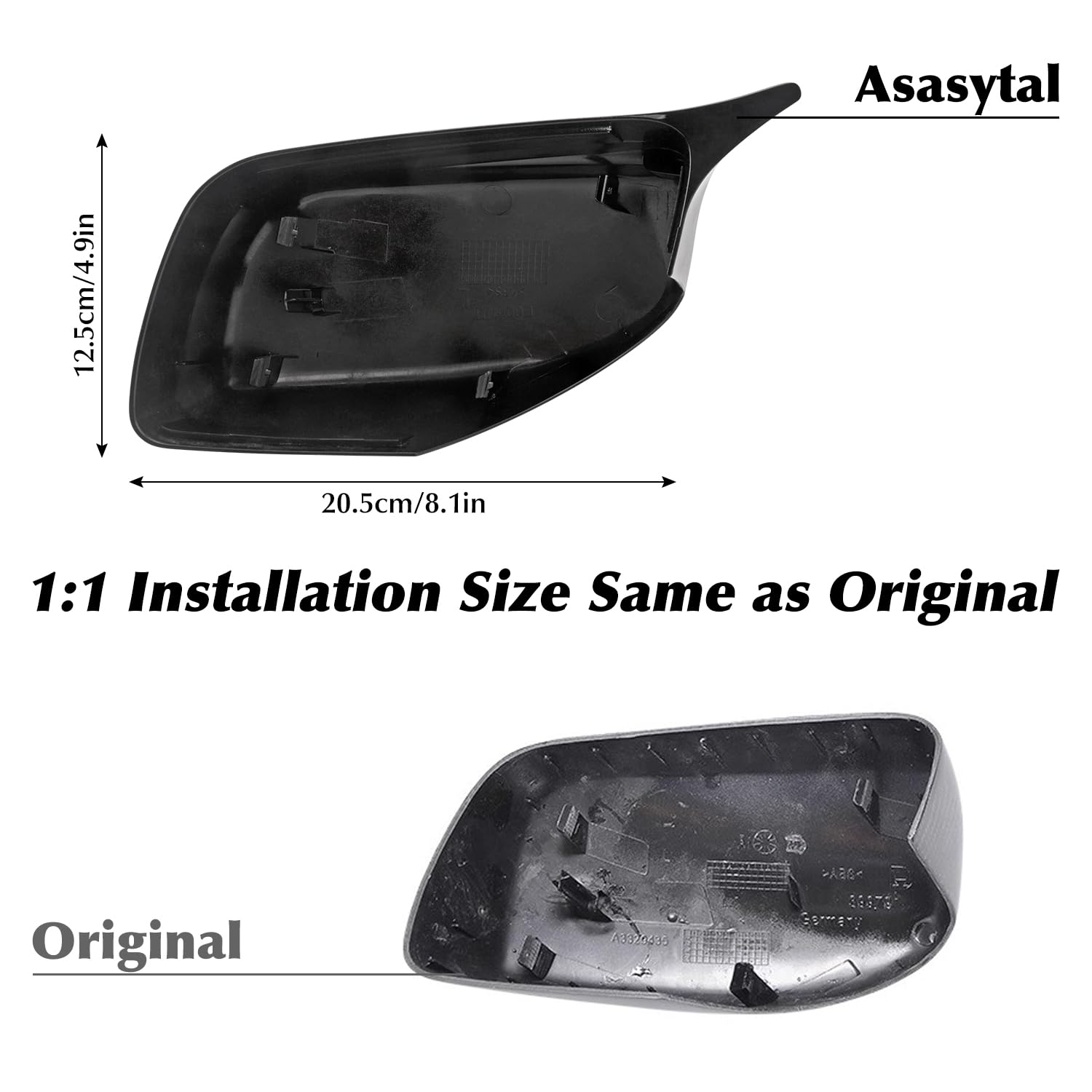 Tappi per Specchietto Retrovisore Auto per Porta Laterale Accessori Compatibile con BMW E63 E64 630ci 630i 5 series E60 E61 520i 523i 525i, Specchietto Retrovisore, Fibra di Carbonio, 1 Paio