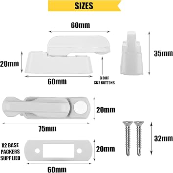 x2 Sash Jammers for uPVC Windows & Doors – Extra Security Window & Door Locks, Anti-Intruder Jammer Locks, White – Home Secure