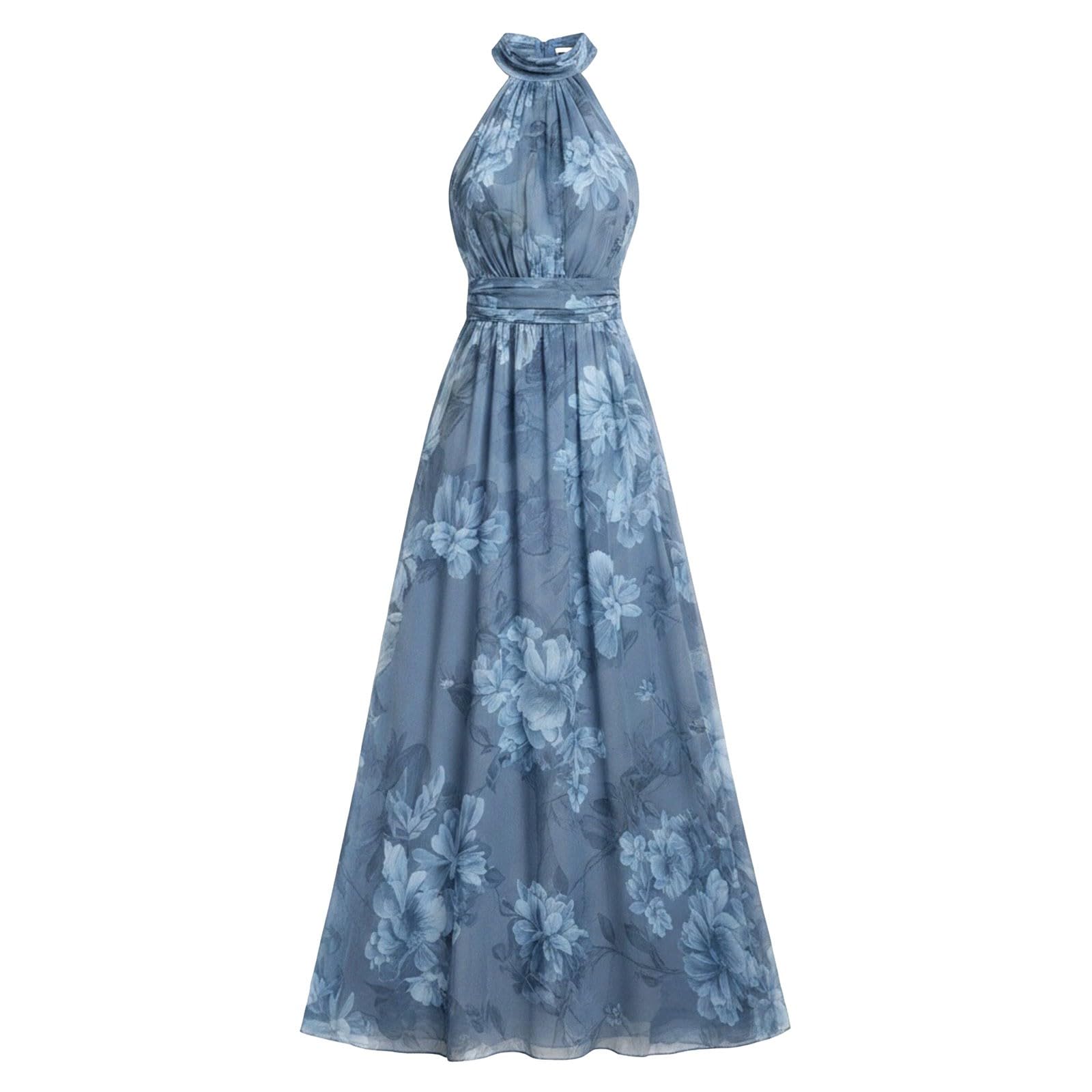 Abito da Sera da Donna, Lungo, Spalle Scoperte, da Cocktail, Linea ad A, in Tulle, Elegante, per Matrimonio, Maxi Abito da Ballo, Abito da Ballo, Abito da Ballo da Donna, Motivo Floreale, con