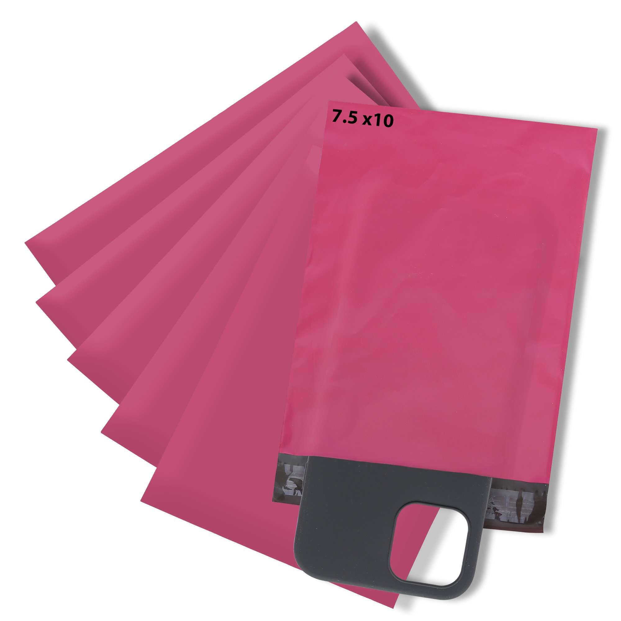 Small Poly Mailers 7.5x10, Solid Pink Shipping Bags - Tear And Puncture Free Poly Bags - Water Resistant Mailing Bags - Packaging Bags For Small