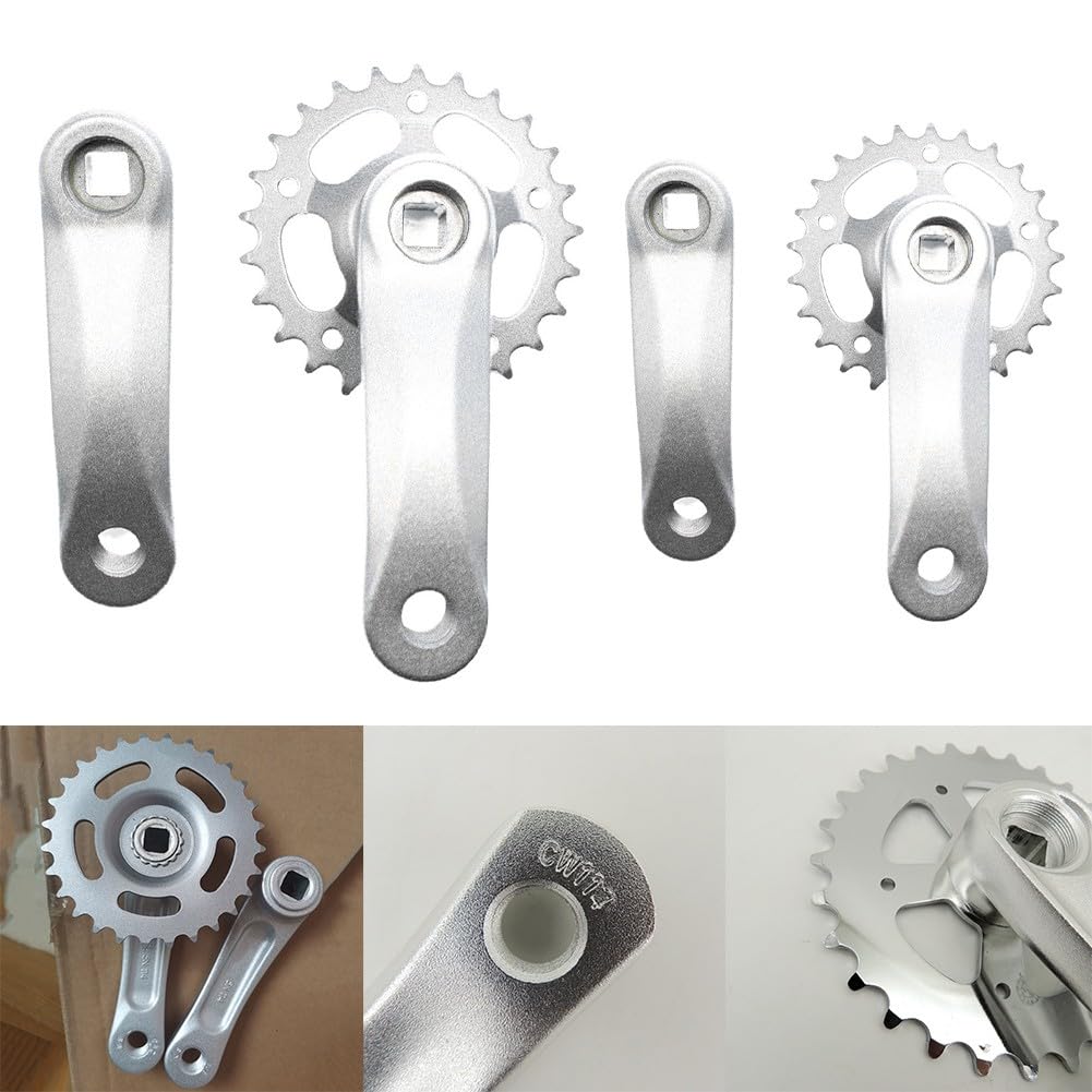 Plateau De Pédalier En Alliage D'aluminium – 25T Ou 28T, Pour Entraxe Carré De 102 Ou 114 Mm, Finition Mate, Léger 436 G, Adapté Aux Vélos Enfants Et Vélos Anciens