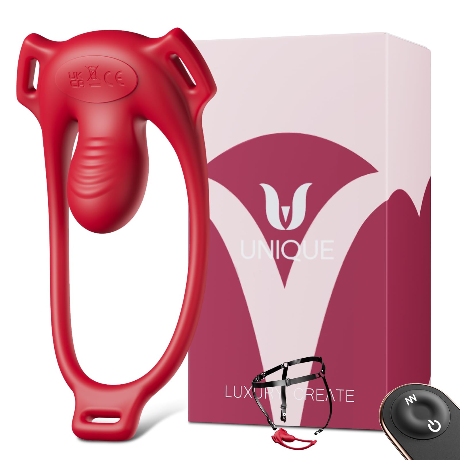 Wearable Vibrator with Remote Control | Hands-Free Vibrating Panties, For Couples, Quiet & Discreet, Adjustable Soft Leather Harness, Adventure & Fun