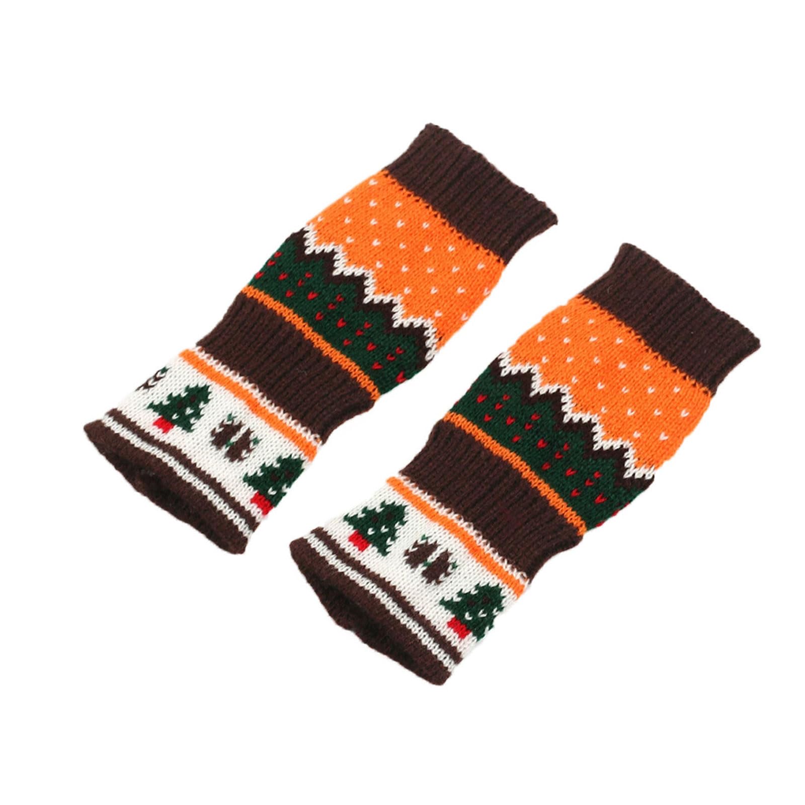Long Keeper damen Winter handschuhe Gestrickte Fingerlose Armstulpen bunt Weihnachtsbaum Handschuhe lang Handwärmer