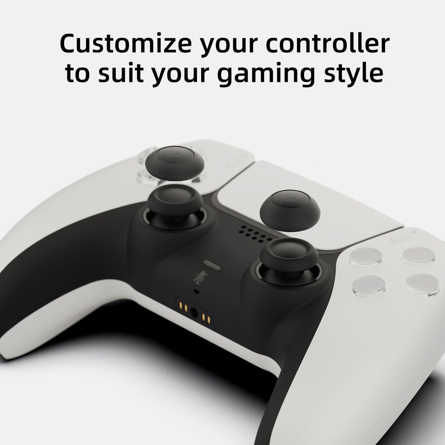 Skull & Co. Convex Thumb Grip Caps Joystick Cap Analog Stick Cap Thumbstick Grip Cover for Nintendo Switch Pro Controller & PS5 / PS4 / Slim/Pro Controller - Neon Yellow, 2 Pairs (4pcs)