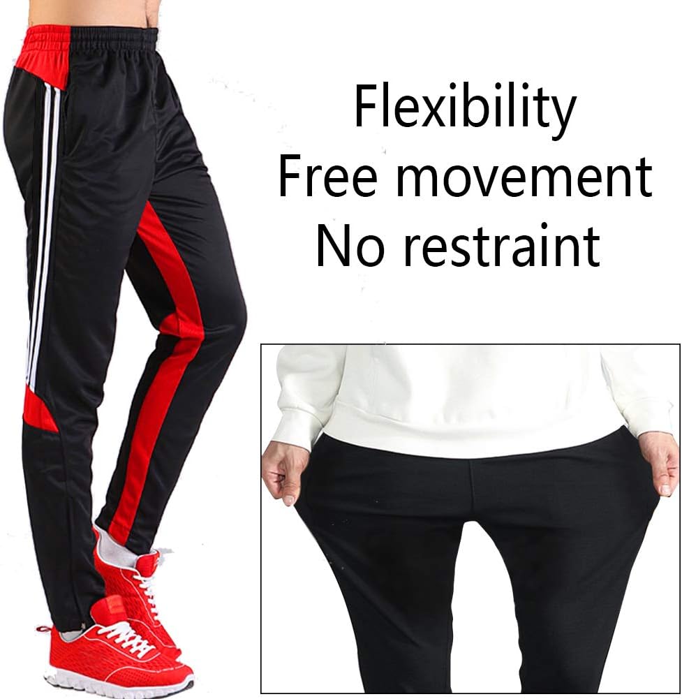 Shinestone Sport Pants, Men Athlete Sports Jogger Training Track Fitness Casual Pants Trousers with Zippered Pockets - Image 6