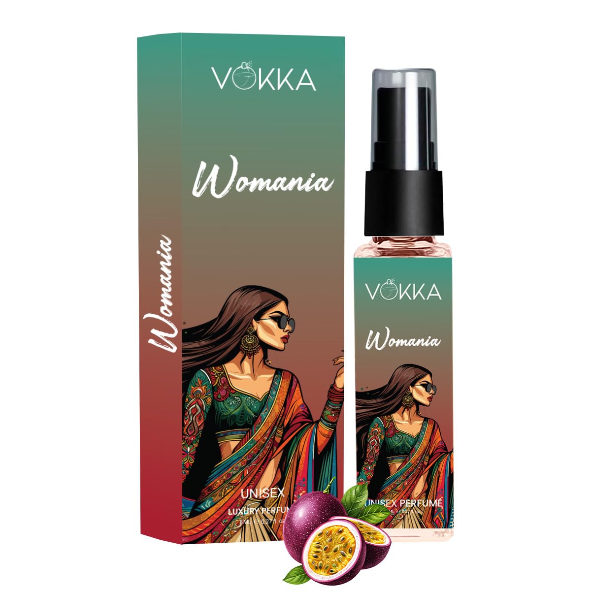 VOKKA Pocket Perfume Womania 8ml | Luxury Long Lasting Perfume for Woman | Signature Scent with Fruity Floral Notes | Eau de Parfum | Saffron, Passionfruit, Peony, Musk, Oakmoss | Travel Friendly-image-19