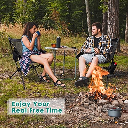 Compact Camping Chair, Lightweight Folding Camping Chair, Heavy Duty for Adults, Portable Camping Chair for Outdoors, Hiking, Picnic & Fishing