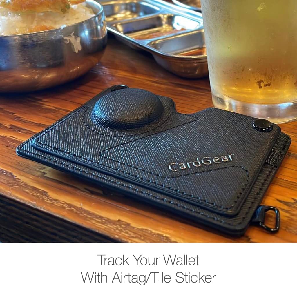 cardgear go wallet with a compartment for airtagringtile stickercoins