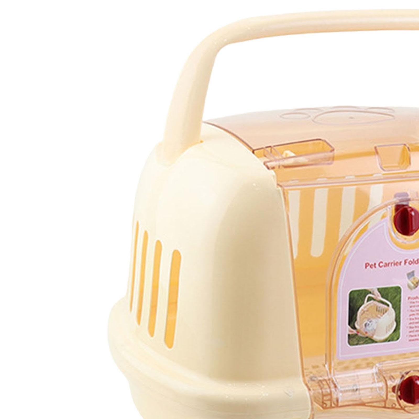 Transportbox Katze Hund Haustier Transportbehälter Katzenbox Hundebox Aus Pflegeleichtem PP Material mit Sicherer Tür Und Tragegriff Lüftungsschlitze, Beige